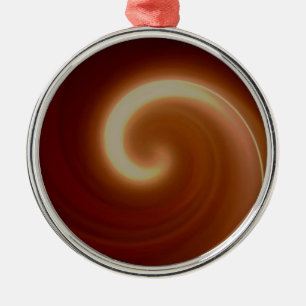 Dunkelbraune Lichtspirale Kunst Silbernes Ornament