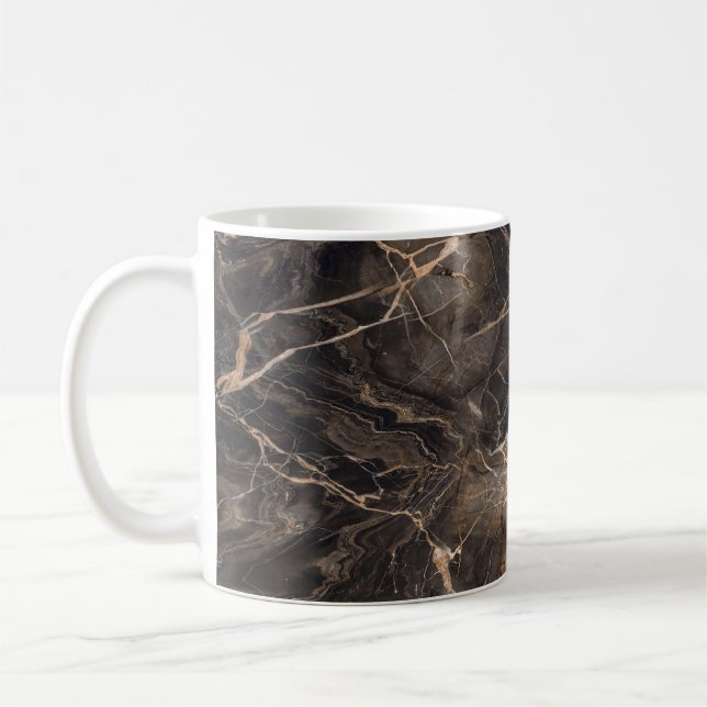 Dunkelbraune Marmorvene Kaffeetasse (Links)