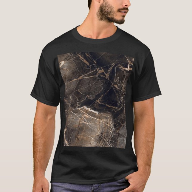 Dunkelbraune Marmorvene T-Shirt (Vorderseite)