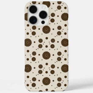 Dunkelbraune Mikroflorale Beige iPhone 16 Pro Max Hülle