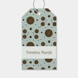 Dunkelbraune Mikrofloristik in Salbeigrün Geschenkanhänger