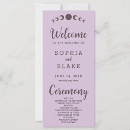 Dunkelbraune Mondphasen Lila Hochzeitsprogramm