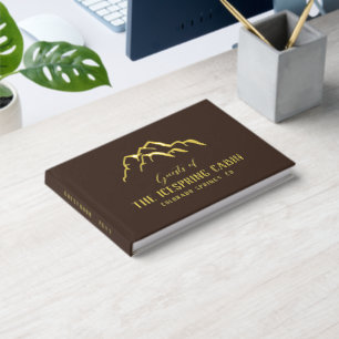 Dunkelbraune Rustikale Tops Hütte Gästebuch