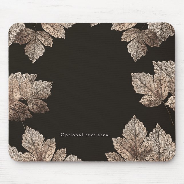 Dunkelbraune und bronzene Blätter Rustikaler Herbs Mousepad (Vorne)