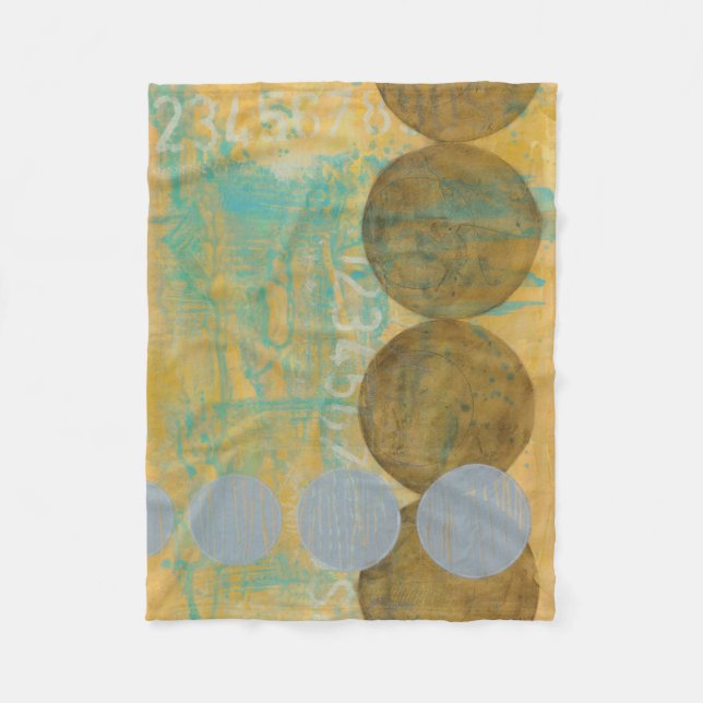 Dunkelbraune und graue Kreise mit Zahlen Fleecedecke (Vorderseite)