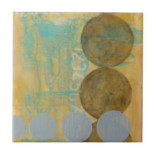 Dunkelbraune und graue Kreise mit Zahlen Fliese