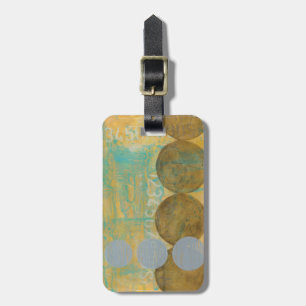 Dunkelbraune und graue Kreise mit Zahlen Gepäckanhänger