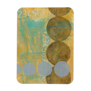 Dunkelbraune und graue Kreise mit Zahlen Magnet