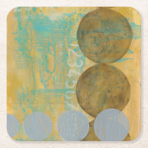 Dunkelbraune und graue Kreise mit Zahlen Rechteckiger Pappuntersetzer