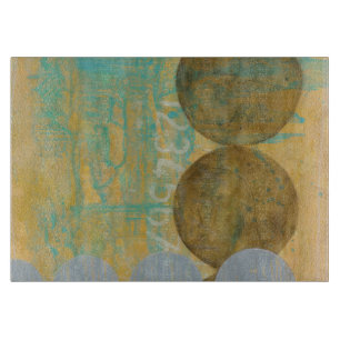 Dunkelbraune und graue Kreise mit Zahlen Schneidebrett