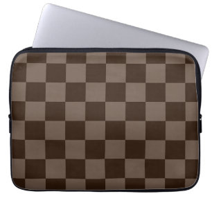 Dunkelbraune und ruhige Checkerboard Laptopschutzhülle