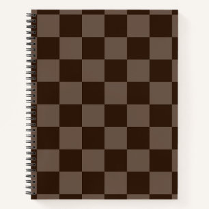Dunkelbraune und ruhige Checkerboard Notizbuch