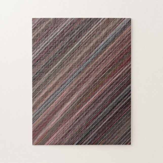 Dunkelbraune und schwarze Diagonalstreifen Puzzle (Vertikal)