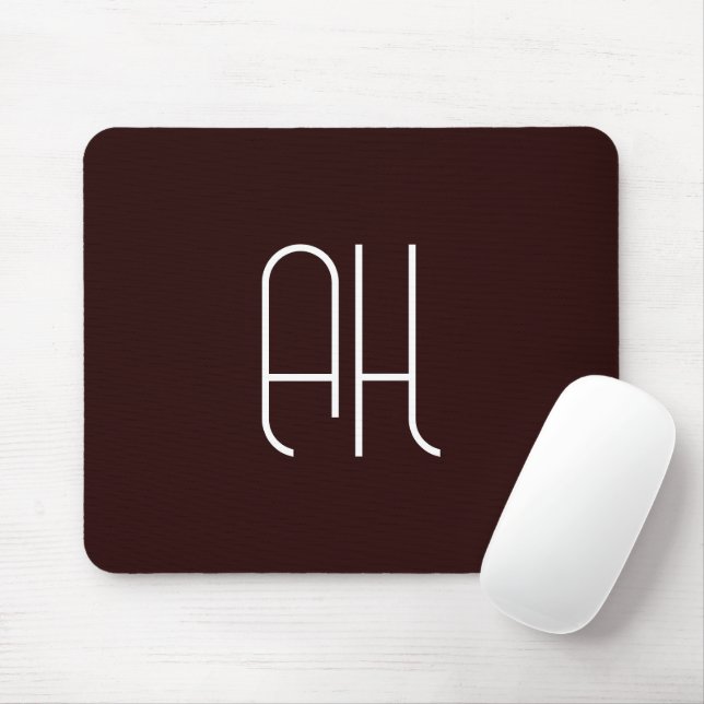 Dunkelbraune und weiße benutzerdefinierte Initiale Mousepad (Mit Mouse)