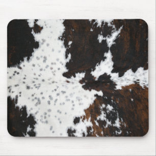 Dunkelbraune und weiße Gepunktete Cowhide-Maus-Pad Mousepad