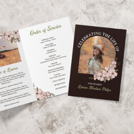 Dunkelbrauner Blumenbogen-Foto feiert Leben Programm