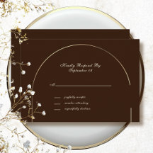 Dunkelbrauner Goldener Bogenrahmen Beige Schrift R