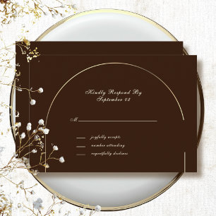 Dunkelbrauner Goldener Bogenrahmen Beige Schrift R