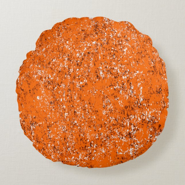 Dunkelbrauner Grunge Hintergrund. Schwarz-weiß ora Rundes Kissen (Vorderseite)