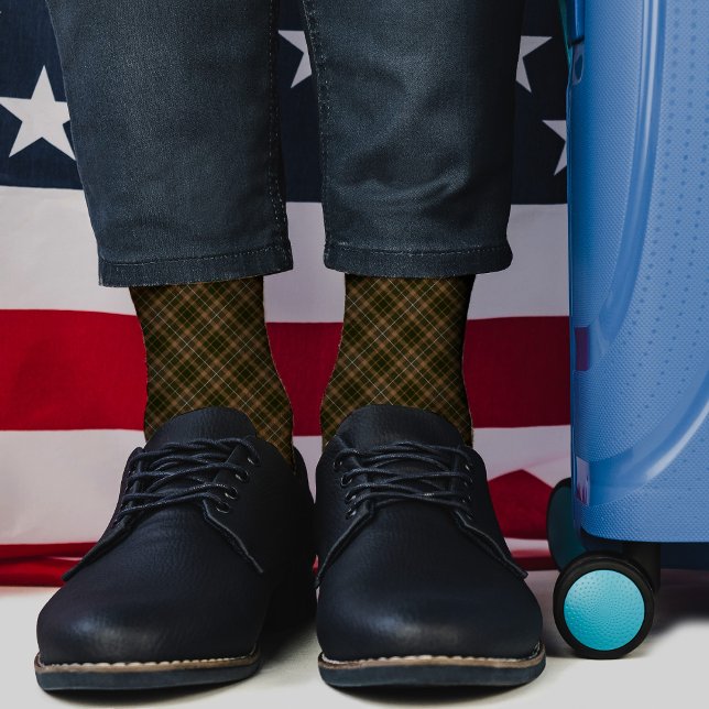 Dunkelbrauner Karierter Muster Tartan Geländerter  Socken (Von Creator hochgeladen)