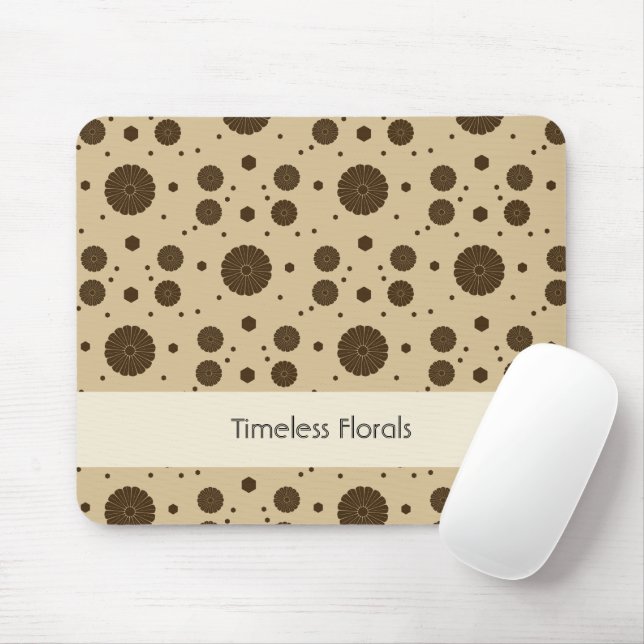 Dunkelbrauner Mikro-Blüten-Sand Mousepad (Mit Mouse)