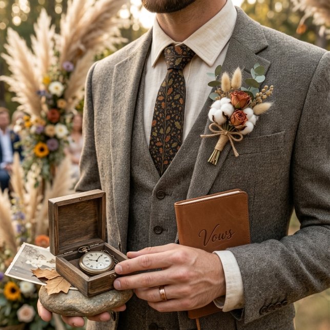 Dunkelbraunes Eichenlaub-Damask Krawatte (Von Creator hochgeladen)