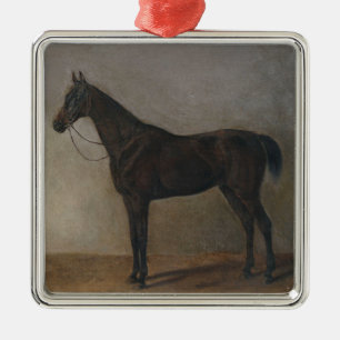Dunkelbraunes Gelbpferd (Vintage Tierkunst) Ornament Aus Metall