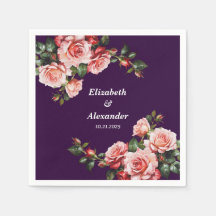 Dunkelbraunes Rosa und rote Rosen lila Hochzeit