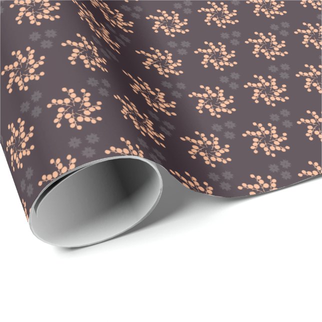 Dunkelbraunes Weihnachtswrapping Paper Geschenkpapier (Rolleneckpunkt)
