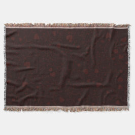 Dunkelburgunderrotes romantisches Herz Muster Decke