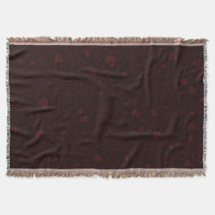 Dunkelburgunderrotes romantisches Herz Muster Decke