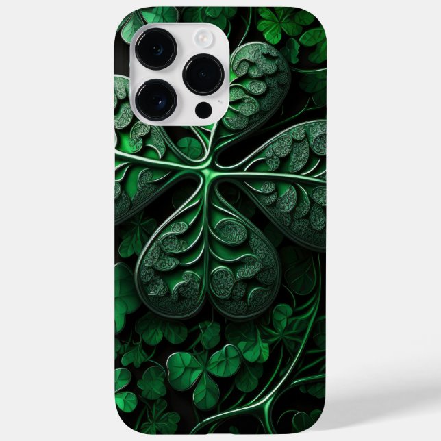 DUNKELE GREEN IRISH-KLEEBLATT ANGEBEN Case-Mate iPhone HÜLLE (Rückseite)