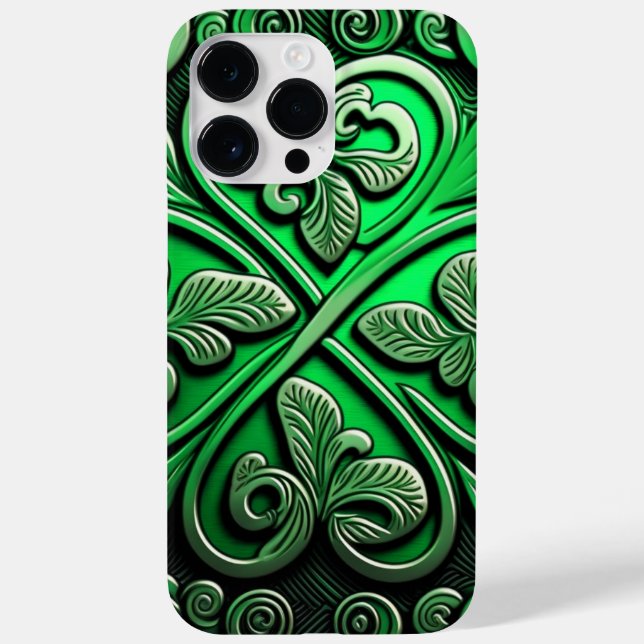 DUNKELE GREEN IRISH-KLEEBLATT ANGEBEN Case-Mate iPhone HÜLLE (Rückseite)