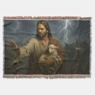 Dunkelfarbiges Christus-und-Lamm-Kunstwerk Decke