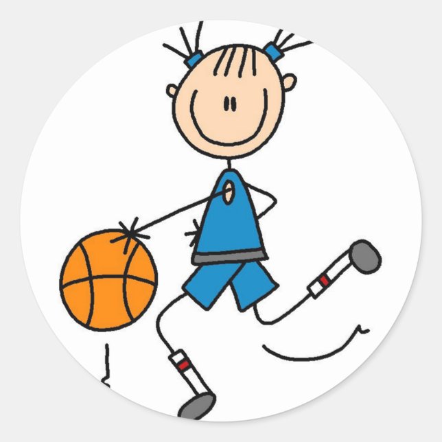 Dunkelfärbung des Basketball-Sticker Runder Aufkleber (Vorderseite)
