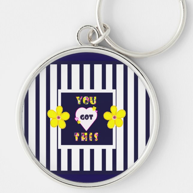 Dunkelgelbe Blume Schlüsselanhänger (Vorne)