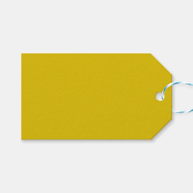 Dunkelgelbe Gift-Tags Geschenkanhänger (Vorderseite (Horizontal))