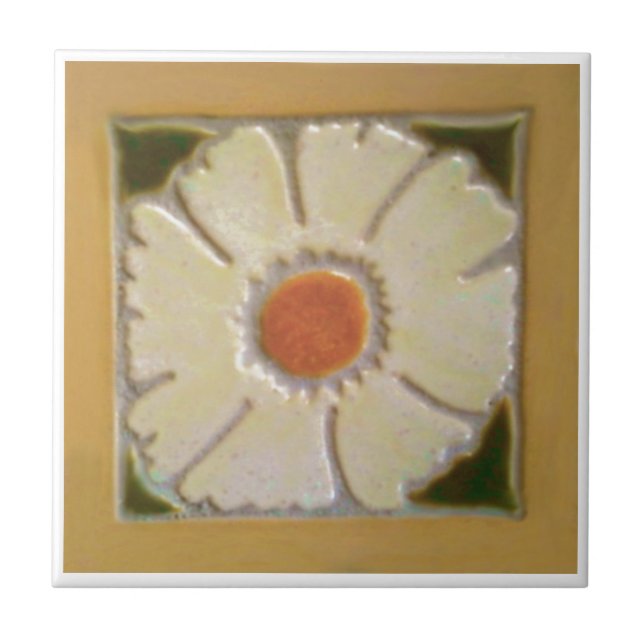 Dunkelgelbe Grenze Fliese (Vorderseite)