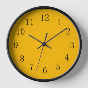 Dunkelgelbe Küchenmauer Uhr
