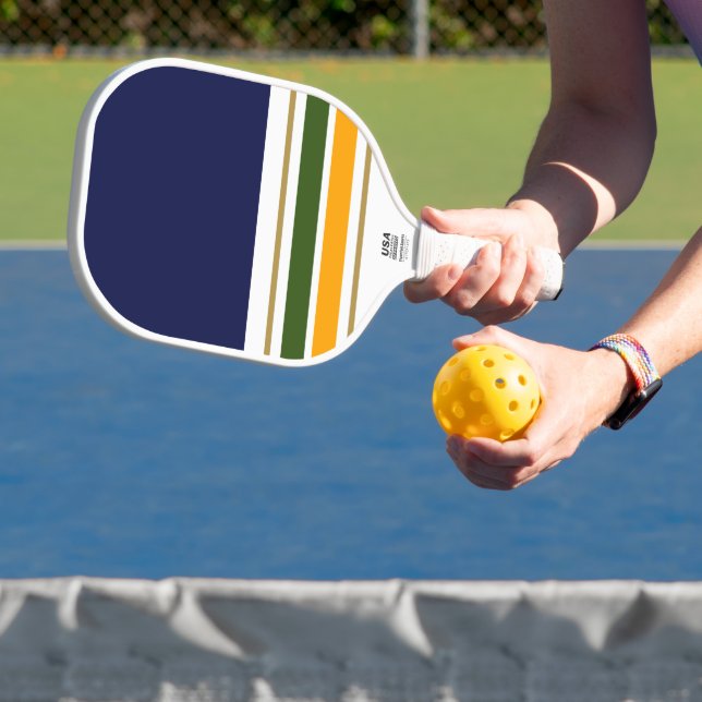 Dunkelgelbe Streifen mit dunkelgelben Streifen für Pickleball Schläger (InSitu)