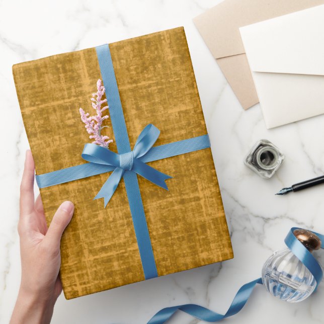 Dunkelgelber Leinen Geschenkpapier (Schenken)