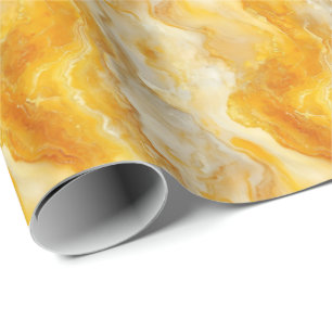Dunkelgelber und Hellgelber Marmor Geschenkpapier