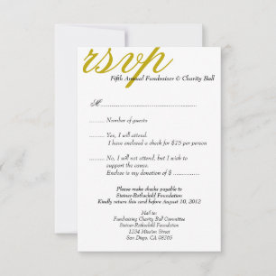 Dunkelgoldene Gala-Veranstaltung - elegante UAWG RSVP Karte