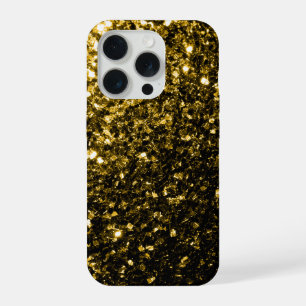 Dunkelgoldenes falsches Glitter Funkeln iPhone 15 Pro Hülle