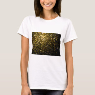 Dunkelgoldgelbe Imitate Glitzer Glitzern T-Shirt