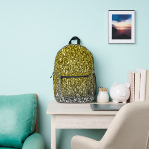 Dunkelgoldsilber Imitate Glitzer Glitzern Bedruckter Rucksack