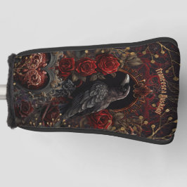 Dunkelgotische Beauty-Rote Rosen Black Crow Raven  Golf Headcover