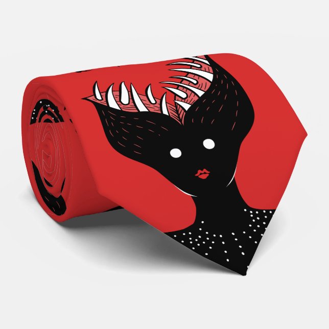 Dunkelgotische Girl-Figur mit Zähne Krawatte (Gerollt)