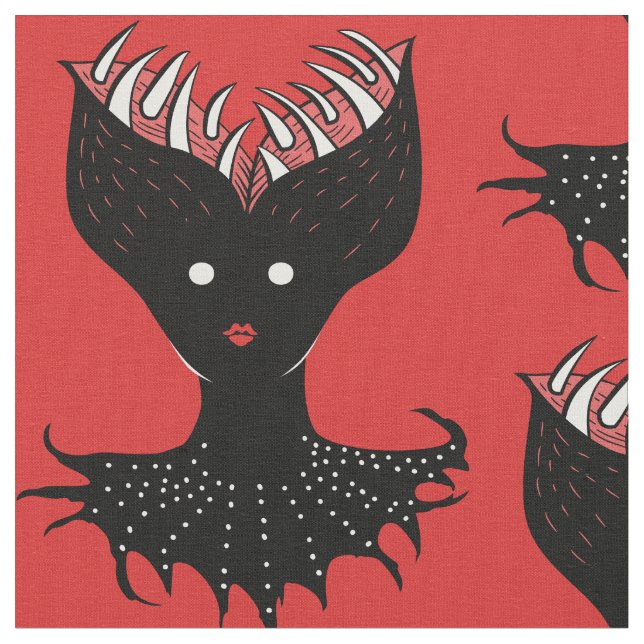 Dunkelgotische Girl-Figur mit Zähne Stoff (Nahaufnahme)