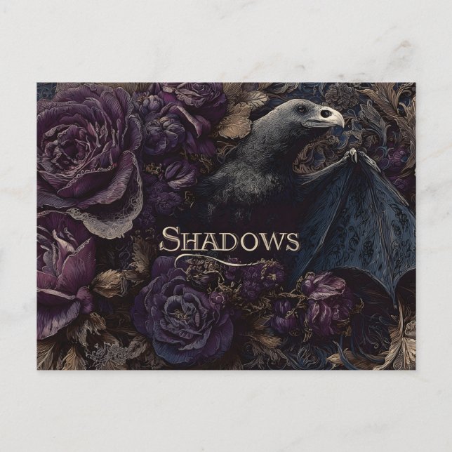 Dunkelgotische Illustration der Vogelbast-Kreatur Postkarte (Vorderseite)